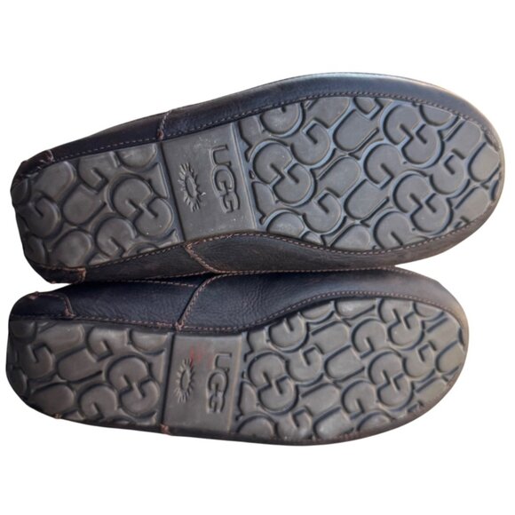UGG Mens Shearling Lined Leather Slippers Size 9 UK 8 EU 42 - Picture 8 of 13